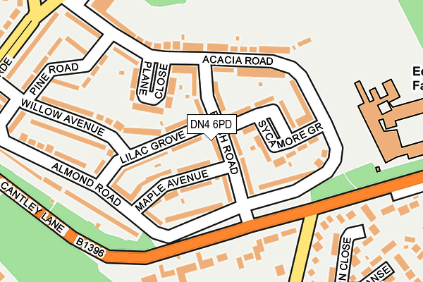 DN4 6PD map - OS OpenMap – Local (Ordnance Survey)