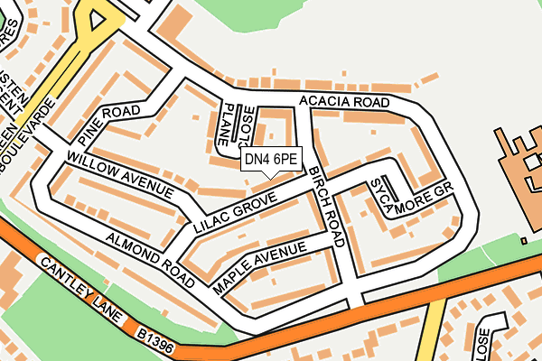 DN4 6PE map - OS OpenMap – Local (Ordnance Survey)