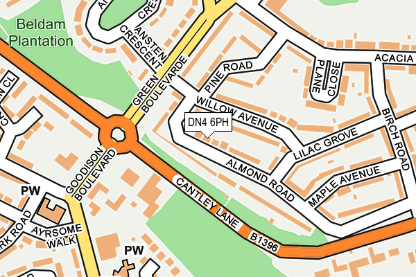 DN4 6PH map - OS OpenMap – Local (Ordnance Survey)