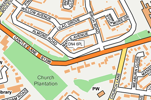 DN4 6PL map - OS OpenMap – Local (Ordnance Survey)