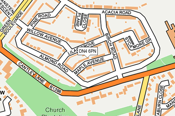 DN4 6PN map - OS OpenMap – Local (Ordnance Survey)