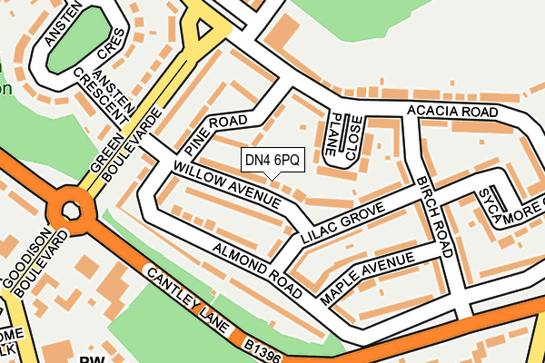 DN4 6PQ map - OS OpenMap – Local (Ordnance Survey)