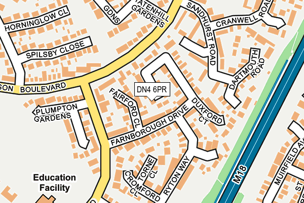 DN4 6PR map - OS OpenMap – Local (Ordnance Survey)