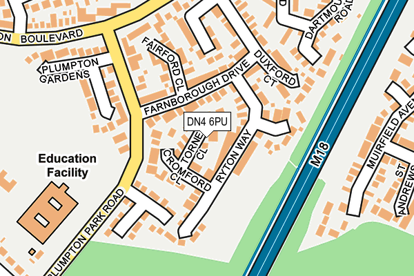 DN4 6PU map - OS OpenMap – Local (Ordnance Survey)