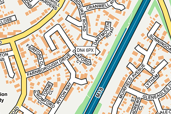DN4 6PX map - OS OpenMap – Local (Ordnance Survey)
