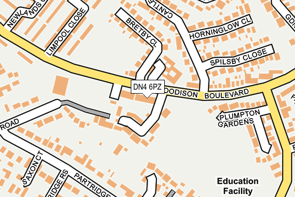 DN4 6PZ map - OS OpenMap – Local (Ordnance Survey)