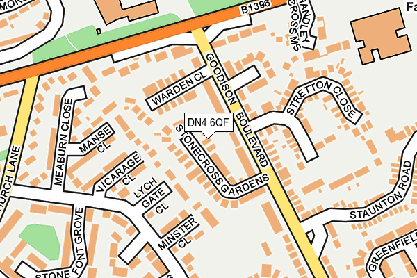 DN4 6QF map - OS OpenMap – Local (Ordnance Survey)