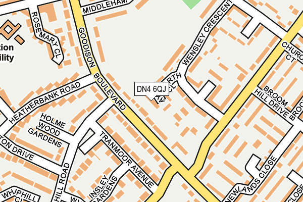 DN4 6QJ map - OS OpenMap – Local (Ordnance Survey)