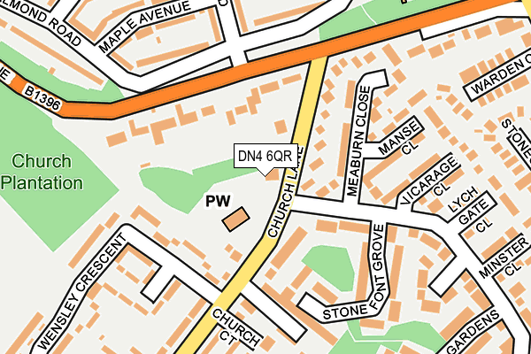 DN4 6QR map - OS OpenMap – Local (Ordnance Survey)