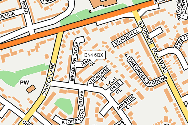 DN4 6QX map - OS OpenMap – Local (Ordnance Survey)