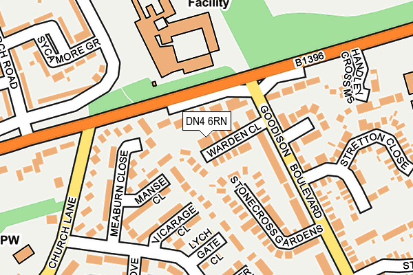 DN4 6RN map - OS OpenMap – Local (Ordnance Survey)