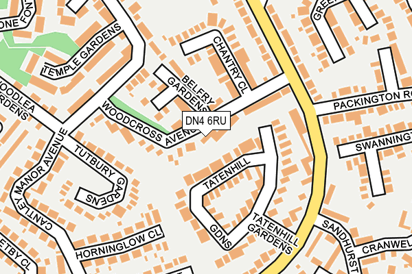 DN4 6RU map - OS OpenMap – Local (Ordnance Survey)