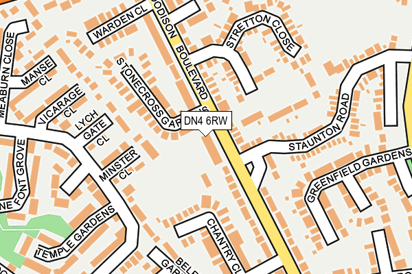 DN4 6RW map - OS OpenMap – Local (Ordnance Survey)
