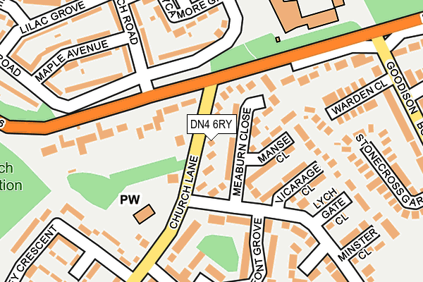 DN4 6RY map - OS OpenMap – Local (Ordnance Survey)