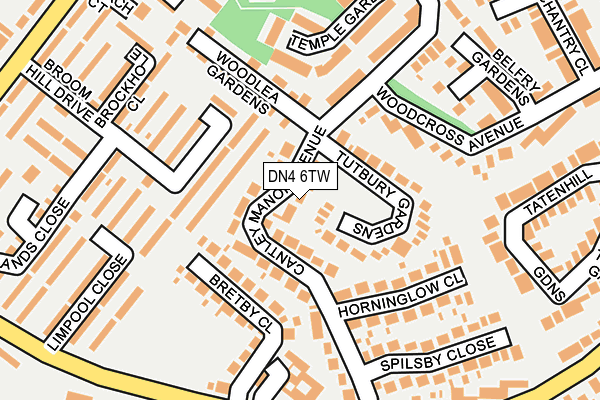 DN4 6TW map - OS OpenMap – Local (Ordnance Survey)