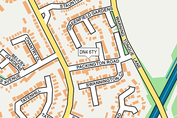 DN4 6TY map - OS OpenMap – Local (Ordnance Survey)