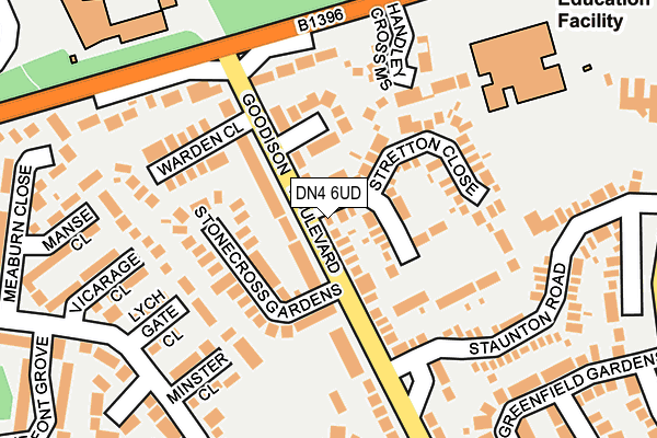DN4 6UD map - OS OpenMap – Local (Ordnance Survey)
