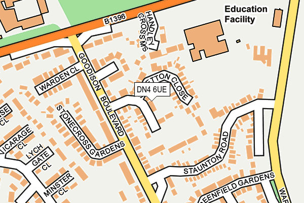 DN4 6UE map - OS OpenMap – Local (Ordnance Survey)