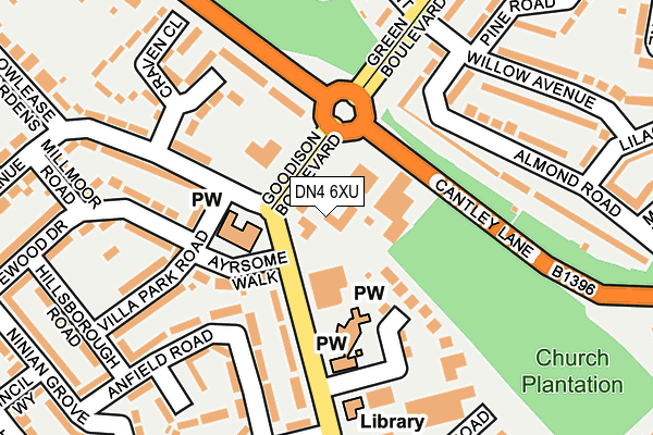 DN4 6XU map - OS OpenMap – Local (Ordnance Survey)