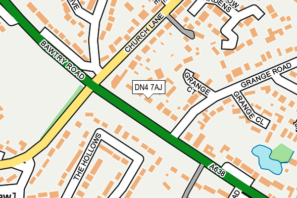 DN4 7AJ map - OS OpenMap – Local (Ordnance Survey)
