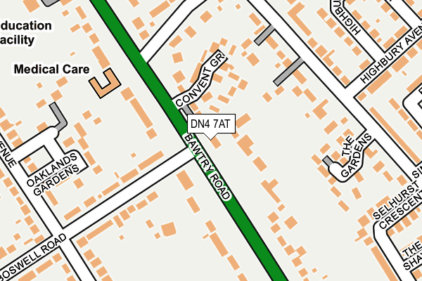 DN4 7AT map - OS OpenMap – Local (Ordnance Survey)