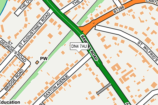 DN4 7AU map - OS OpenMap – Local (Ordnance Survey)