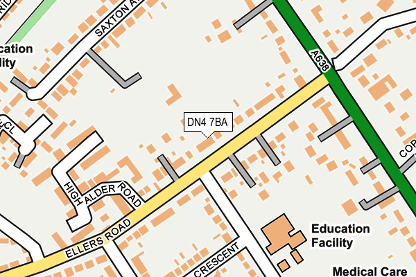 DN4 7BA map - OS OpenMap – Local (Ordnance Survey)