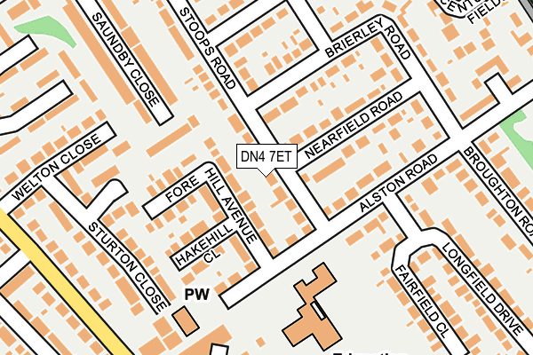 DN4 7ET map - OS OpenMap – Local (Ordnance Survey)