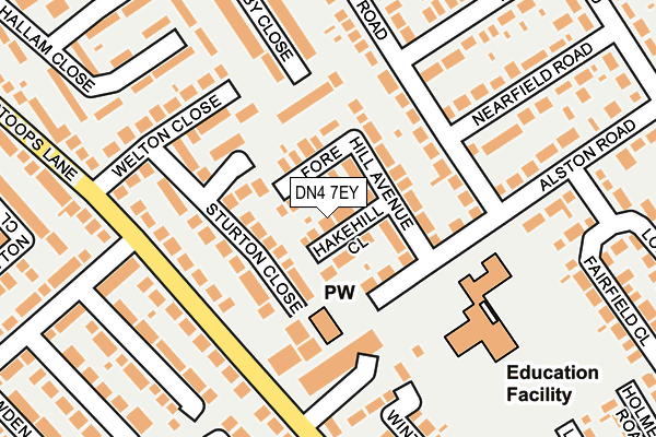 DN4 7EY map - OS OpenMap – Local (Ordnance Survey)