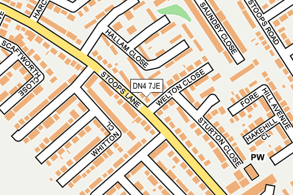 DN4 7JE map - OS OpenMap – Local (Ordnance Survey)