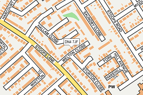 DN4 7JF map - OS OpenMap – Local (Ordnance Survey)
