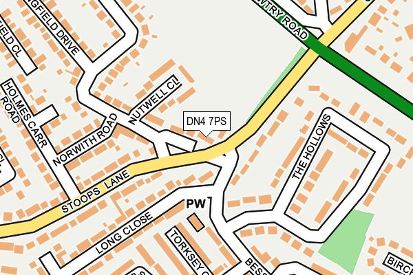 DN4 7PS map - OS OpenMap – Local (Ordnance Survey)