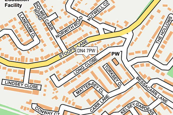 DN4 7PW map - OS OpenMap – Local (Ordnance Survey)