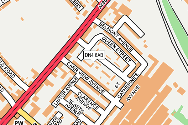 DN4 8AB map - OS OpenMap – Local (Ordnance Survey)