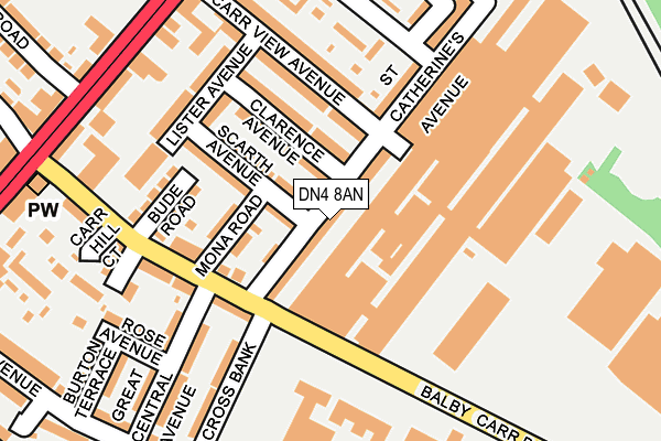 DN4 8AN map - OS OpenMap – Local (Ordnance Survey)