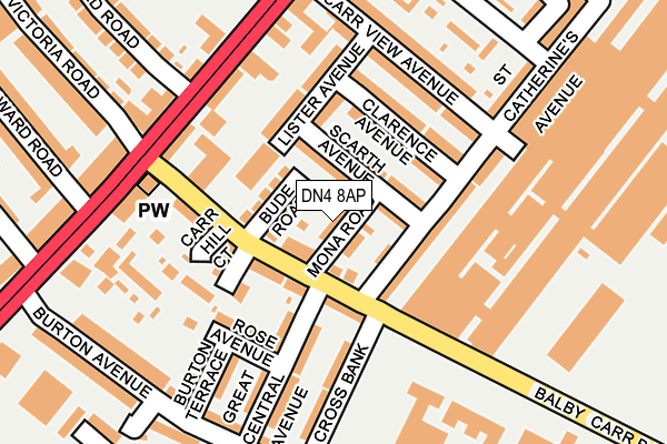 DN4 8AP map - OS OpenMap – Local (Ordnance Survey)