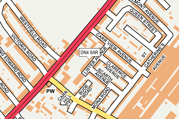 DN4 8AR map - OS OpenMap – Local (Ordnance Survey)