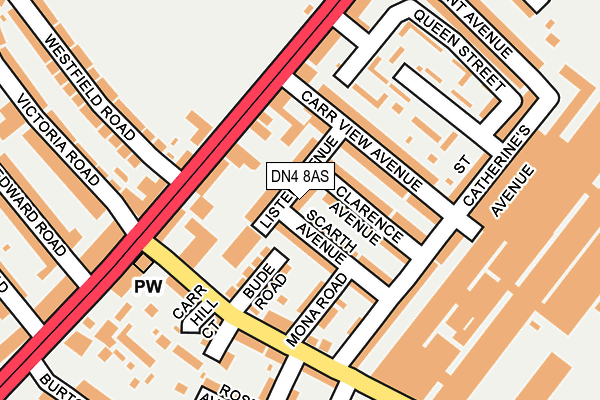 DN4 8AS map - OS OpenMap – Local (Ordnance Survey)