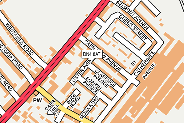 DN4 8AT map - OS OpenMap – Local (Ordnance Survey)