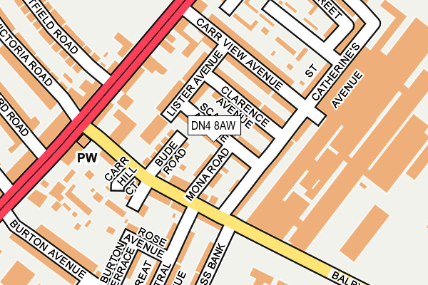 DN4 8AW map - OS OpenMap – Local (Ordnance Survey)