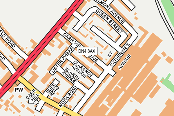 DN4 8AX map - OS OpenMap – Local (Ordnance Survey)