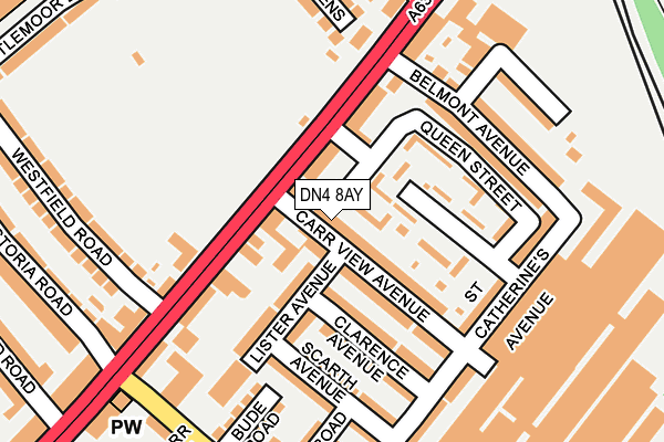 DN4 8AY map - OS OpenMap – Local (Ordnance Survey)