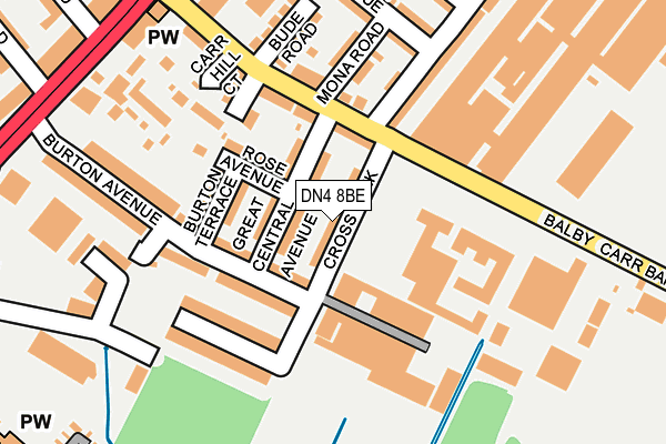DN4 8BE map - OS OpenMap – Local (Ordnance Survey)