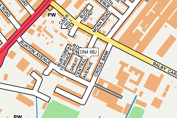DN4 8BJ map - OS OpenMap – Local (Ordnance Survey)