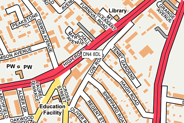 DN4 8DL map - OS OpenMap – Local (Ordnance Survey)