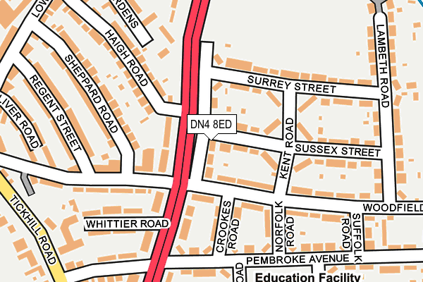 DN4 8ED map - OS OpenMap – Local (Ordnance Survey)
