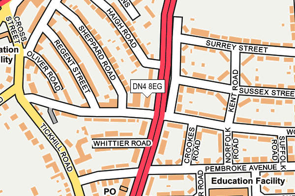 DN4 8EG map - OS OpenMap – Local (Ordnance Survey)