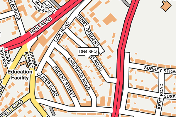 DN4 8EQ map - OS OpenMap – Local (Ordnance Survey)