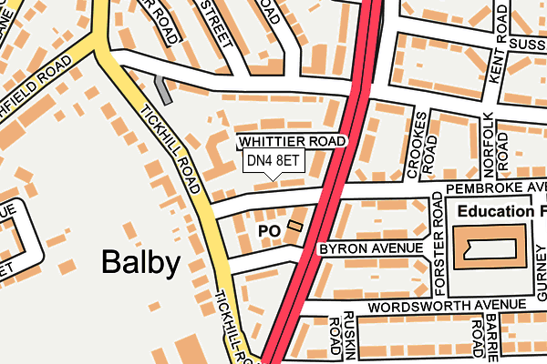 DN4 8ET map - OS OpenMap – Local (Ordnance Survey)