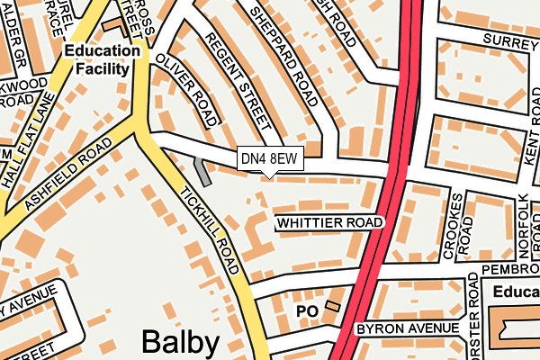 DN4 8EW map - OS OpenMap – Local (Ordnance Survey)